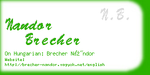 nandor brecher business card